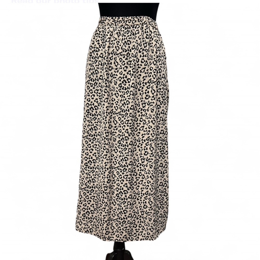 SHEIN Animal Print Maxi Skirt Waist Elastic Slit In The Front 1XL Exellent Cond.